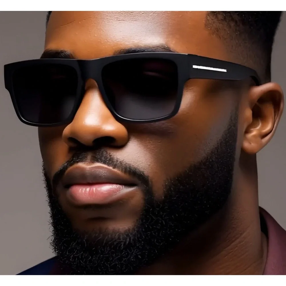 Sunglasses Men Polarized Black Lens Driving Retro Street Wear Outdoor Lentes New